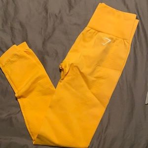 Gymshark mustard yellow vital seem-less leggings
